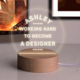 Personalised Mini Led Desk Lamp - Personalized For Students Unique Gifts For University 7 Light Colour Options - thumbnail 2