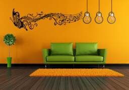 Butterfly Flying Music Notes Notation Band Wall Sticker Decal, Removable Diy Vinyl Home Decor Kids Bedroom Music-Vg176 - thumbnail 1