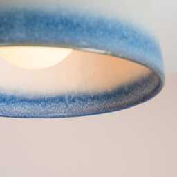 Blue & White Element Flush Mount Ceiling Light in Ceramic Oak - thumbnail 2
