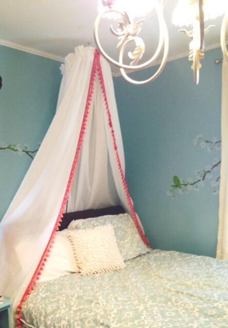 Pom Trim Canopy, Nursery Canopy With Trim, Tassel Reading Nook Play Tent - image 1