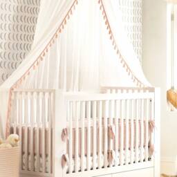 Pom Trim Canopy, Nursery Canopy With Trim, Tassel Reading Nook Play Tent - thumbnail 2