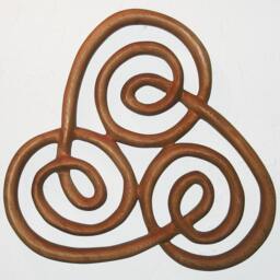 Spiral Of Newgrange Wood Carving Triple Wall Hanging Celtic Knot Ireland Irish Home Decor - thumbnail 1