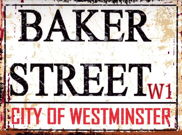 Baker Street Sign, Retro Metal Wall Art, London Decor