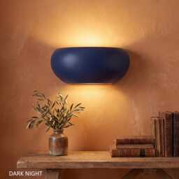 Sculptural Ceramic Wall Sconce, Up Down Light, Entryway Hallway Lighting - Bean Color