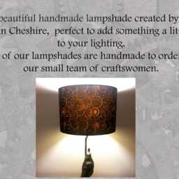 steampunk Black Gold Lampshade Drum Lamp Shade - Ceiling Lamp, Table 30cm Diameter - thumbnail 2
