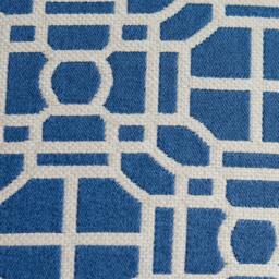 Blue Geometric Pillow Cove, Modern Indigo Cotton Accent Pillow, Summer Decor, Throw Pillows - thumbnail 2
