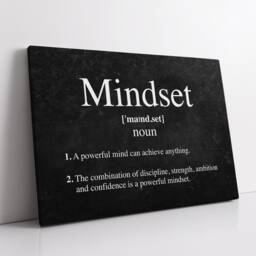 Mindset Definition Quote Entrepreneur Motivational Inspirational, Framed Canvas Wall Art Poster Print, Home Office & Room Decor, Gift Idea - thumbnail 2
