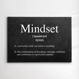 Mindset Definition Quote Entrepreneur Motivational Inspirational, Framed Canvas Wall Art Poster Print, Home Office & Room Decor, Gift Idea - thumbnail 3
