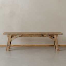 Scandinavian Style Rustic Reclaimed Wood Dining & Hall Bench - The Trestle