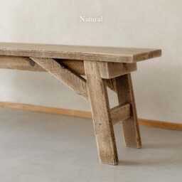 Scandinavian Style Rustic Reclaimed Wood Dining & Hall Bench - The Trestle - thumbnail 2