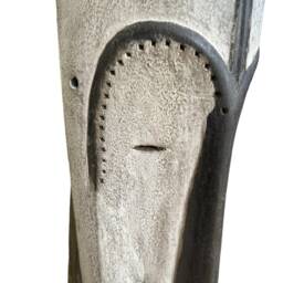 Hand Carved Sese Wood African Mask Long Wall Hanging, Ghana - thumbnail 4