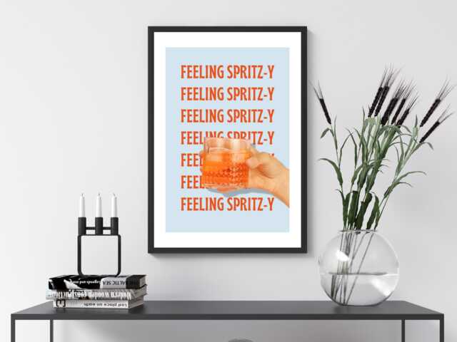 Feeling Spritz-Y L Cocktail Art Print Poster - Party Signature Drink Sign Trendy Wall Decor Minimalist Elegant Retro Gift A5 A4 A3 - image 1