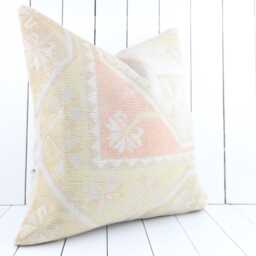 Vintage Kilim Pillow Cover 24x24 Bohemian Wool Sofa - thumbnail 3
