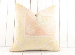 Vintage Kilim Pillow Cover 24x24 Bohemian Wool Sofa - thumbnail 1