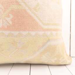 Vintage Kilim Pillow Cover 24x24 Bohemian Wool Sofa - thumbnail 2