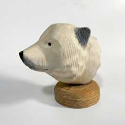 Hand-Carved Wooden Polar Bear Sculpture, Rustic Arctic Animal Decor, Nature Lover Gift - thumbnail 3