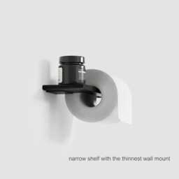 Modern Spacesaving Toilet Paper Holder With Hidden Mounting - Unique Bathroom Accesories, Black Metal Roll Holder, Housewarming Gift - thumbnail 2