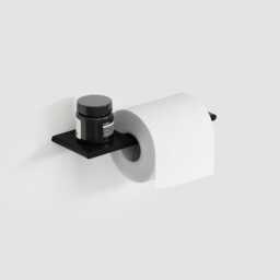 Modern Spacesaving Toilet Paper Holder With Hidden Mounting - Unique Bathroom Accesories, Black Metal Roll Holder, Housewarming Gift