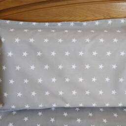 Gray Cotton Bedding Set With White Stars, Queen King Size - thumbnail 3