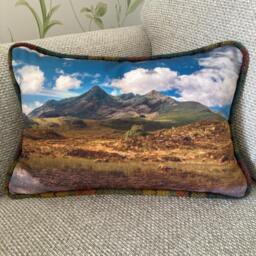 Harris Tweed Skye Cushion - Cuillins Scotland // Handmade Scottish Mountain Sale - thumbnail 3