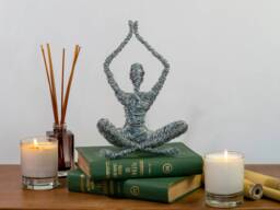 Handmade Wire Yoga Sculpture Modern Home Decor, Meditation Gift