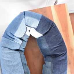 Denim Knot Pillow - One-Of-A-Kind Recycled Patchwork - thumbnail 4