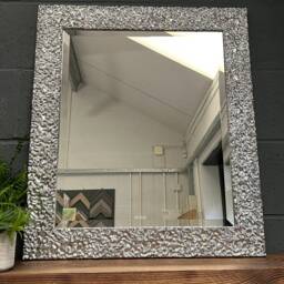 Handmade Wall Mirror Handcrafted Mirror Bevelled Ornate Chrome UK Made Solid Wood - thumbnail 2