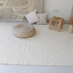 Large Cream Rug 200x300cm, Area Rug, Living Room Bedroom Contemporary Farmhouse Decor, Ecru - thumbnail 3