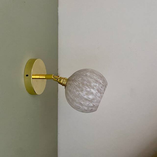 Vintage Tulip Wall Lamp in White Clichy Glass - image 1
