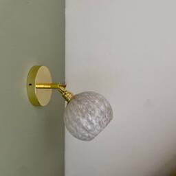 Vintage Tulip Wall Lamp in White Clichy Glass - thumbnail 3