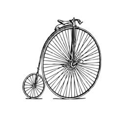 Penny-Farthing Vintage Retro High Wheel Bicycle Velocipede Vinyl Decal Wall Art Sticker - thumbnail 3