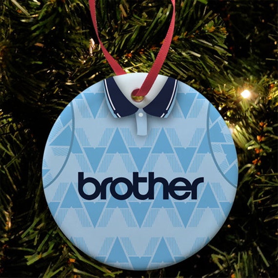 City 1989 Retro Home Shirt Kit Christmas Tree Decoration Bauble Flat Ceramic Great Gift Manchester Man