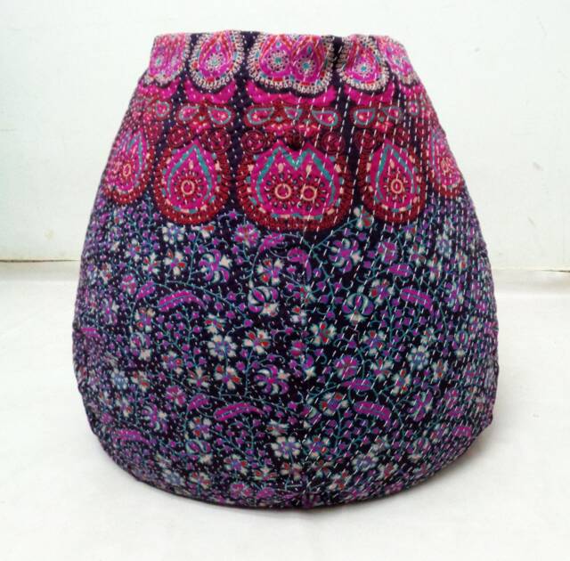 Handmade Floral Cotton Bean Bag Chair Embroidered Bohemian Ottoman Pouf - image 1