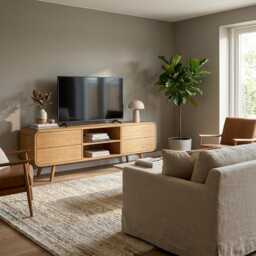 Tv Stand. Tv Console, Cabinet With 4 Drawers, Unit, Entertainment Center, Handmade Sideboard Mid Century Storage Cabinet - thumbnail 3