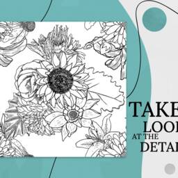 Outline Black Pen Art Vinyl Flooring, White Sheet Floor Protector, Sunflower Pet Friendly, Aesthetic Room Decor - thumbnail 2