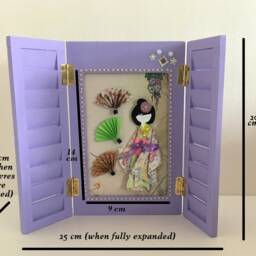 Beautiful Handmade Photo Frame With Side Louvres - And An Origami Collage - thumbnail 4