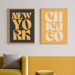 New York Typography Statement Print - Eclectic Print, Colourful Retro Wall Art, Living Room Bedroom A3 Art - thumbnail 2