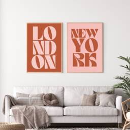 New York Typography Statement Print - Eclectic Print, Colourful Retro Wall Art, Living Room Bedroom A3 Art - thumbnail 3