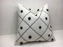 Vintage Turkish Kilim Pillow Cover, Handwoven Linen Cushion - 16x16 - thumbnail 1