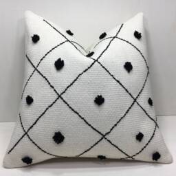 Vintage Turkish Kilim Pillow Cover, Handwoven Linen Cushion - 16x16 - thumbnail 2