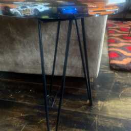 Hot Wheels Resin Coffee Table Upcycled Toy Car Decor, Wrought Iron Legs - thumbnail 3