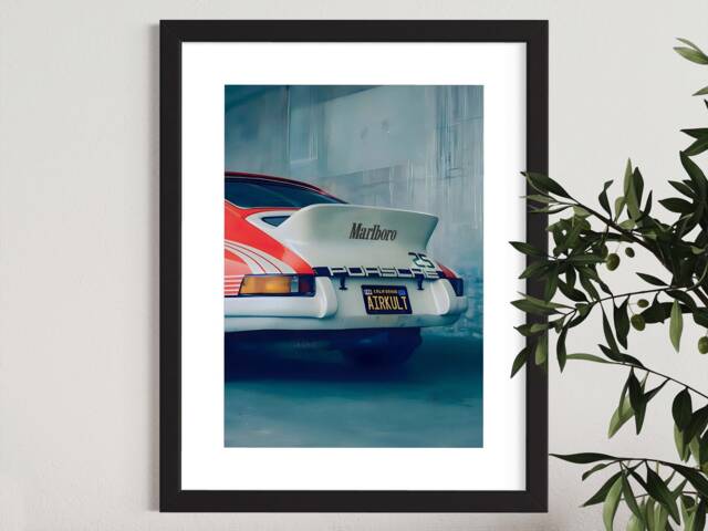 Porsche Marlboro - Stussy Racing A2 A3 A4 Framed Poster Print Wall Art - image 1