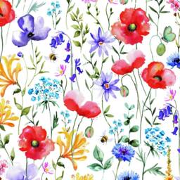 Wildflowers Meadow Soap Dispenser Porcelain 200 Ml 7Oz Bright Multi Flowers Floral Liquid Pump Hand Decorated UK - thumbnail 4