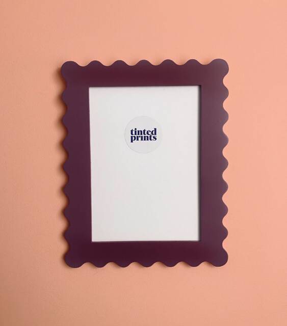 Wavy Picture Frame A4 - Burgundy Free Shipping Australia Gallery Wall Unique Home Decor Gift Australian Made - image 1