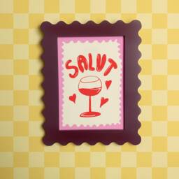 Wavy Picture Frame A4 - Burgundy Free Shipping Australia Gallery Wall Unique Home Decor Gift Australian Made - thumbnail 2