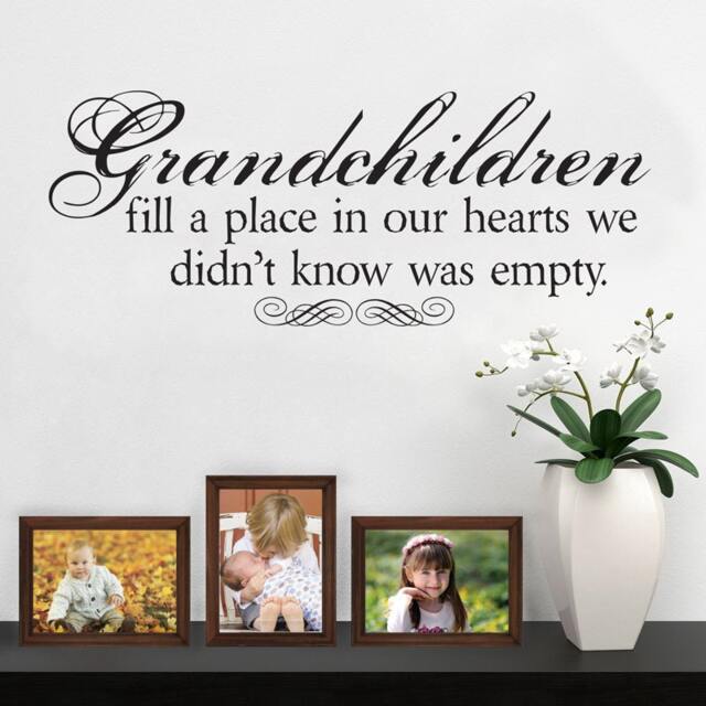 Grandchildren Heart Vinyl Wall Decal - Grandparent Picture Decor - image 1
