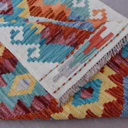 2'8x9'8 Ft Afghan Kilim Runner Rug Natural Veg Dye Wool Flatweave Boho Rug, Handwoven Tribal Geometric Carpet, Kitchen, Hallway - thumbnail 4