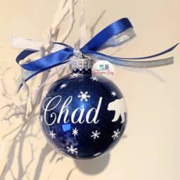Personalised Polar Bear Bauble, Christmas Ornament, Gift, Name 2025 - thumbnail 1