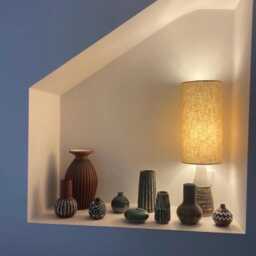 Natural Linen Drum Extra Tall Cylindrical Lampshade, With A White Lining - thumbnail 2