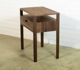 Bedside Table in Solid Walnut Wood - thumbnail 1